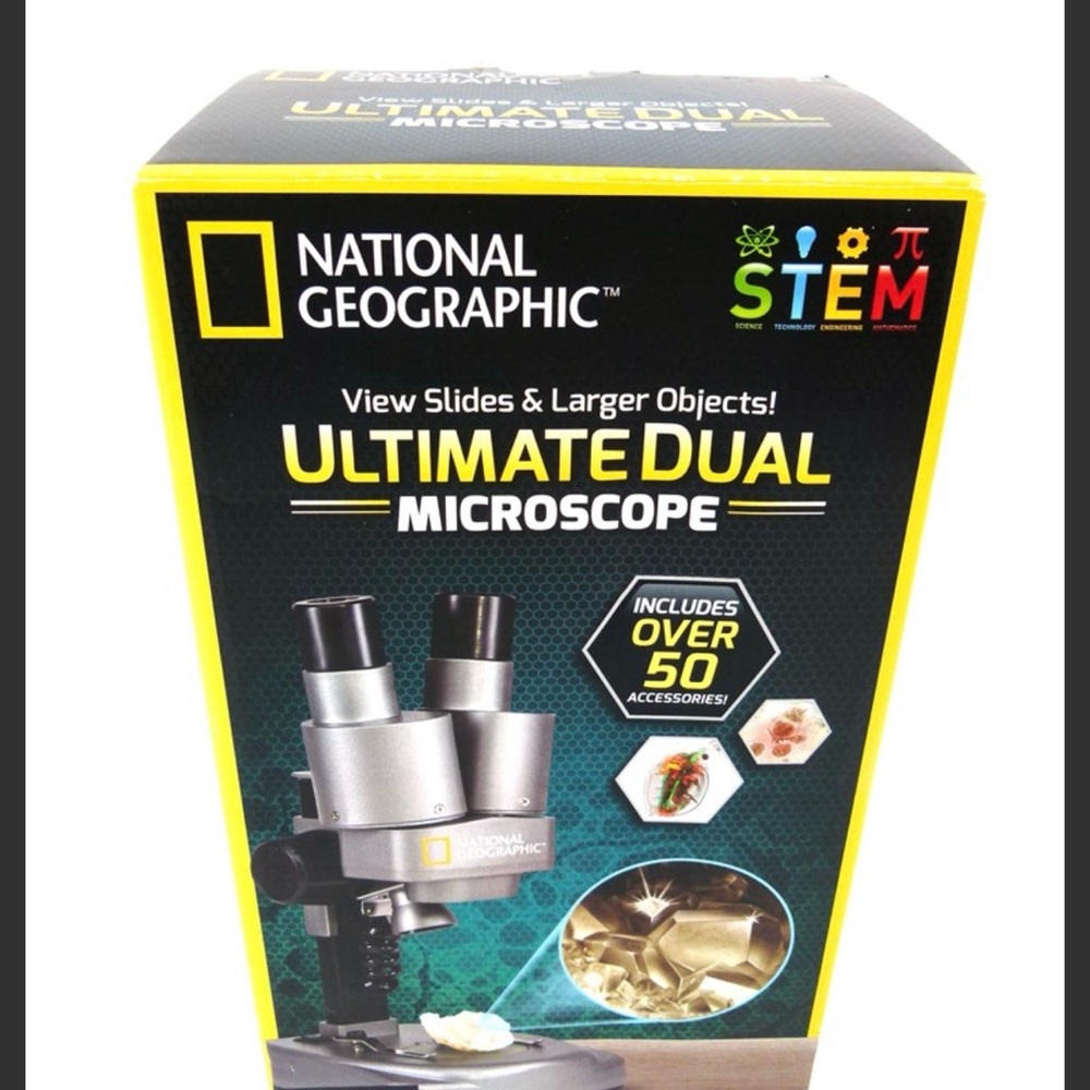 National Geographic Ultimate Dual Microscope Kit 50+ Accessories NOB (C9658)